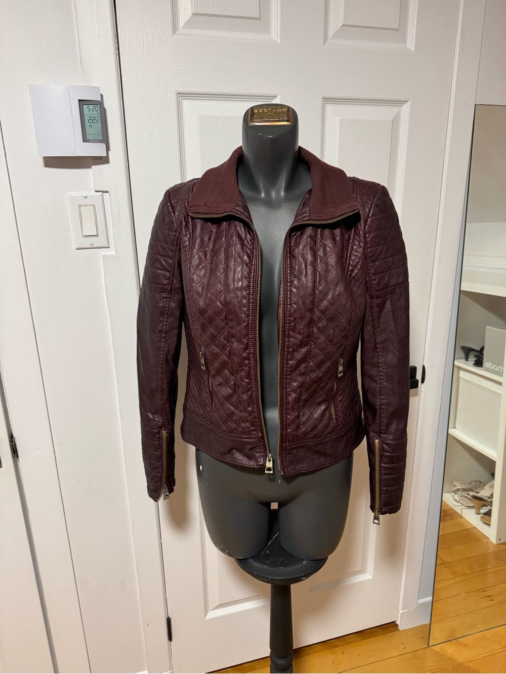 Guess Women’s Faux Leather Jacket - Wine